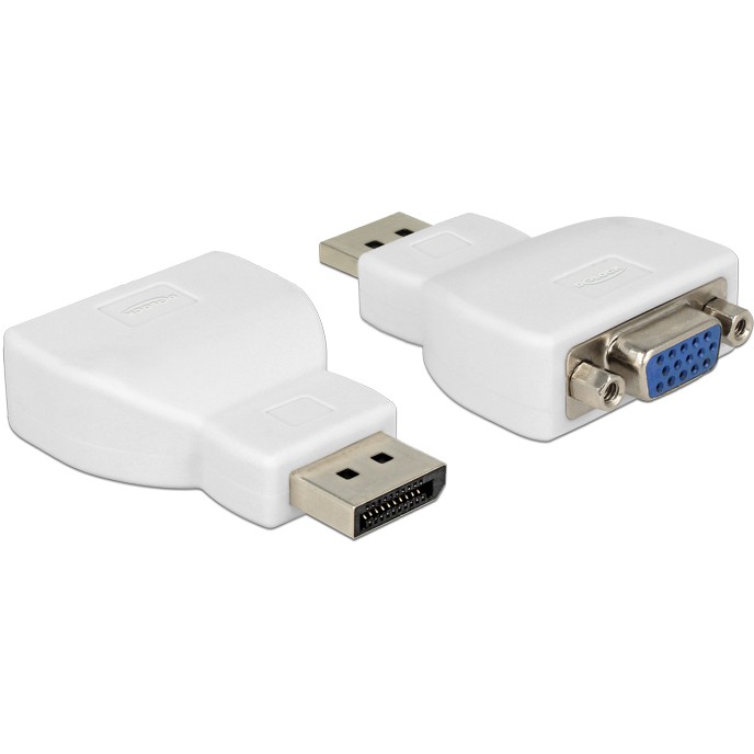 "DELOCK Adapter DisplayPort 1.1 Stecker > VGA Buchse weis"