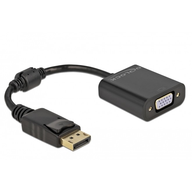 "DELOCK Adapter DisplayPort 1.2 Stecker zu VGA Buchse Passiv schwarz"