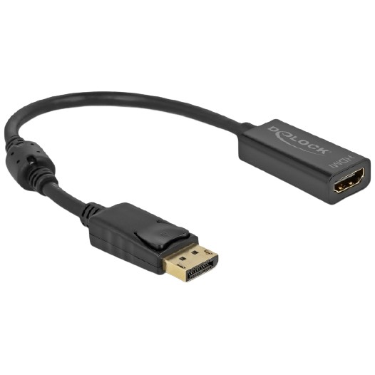"DELOCK Adapter DisplayPort 1.2 Stecker zu HDMI Buchse 4K Passiv schwarz"