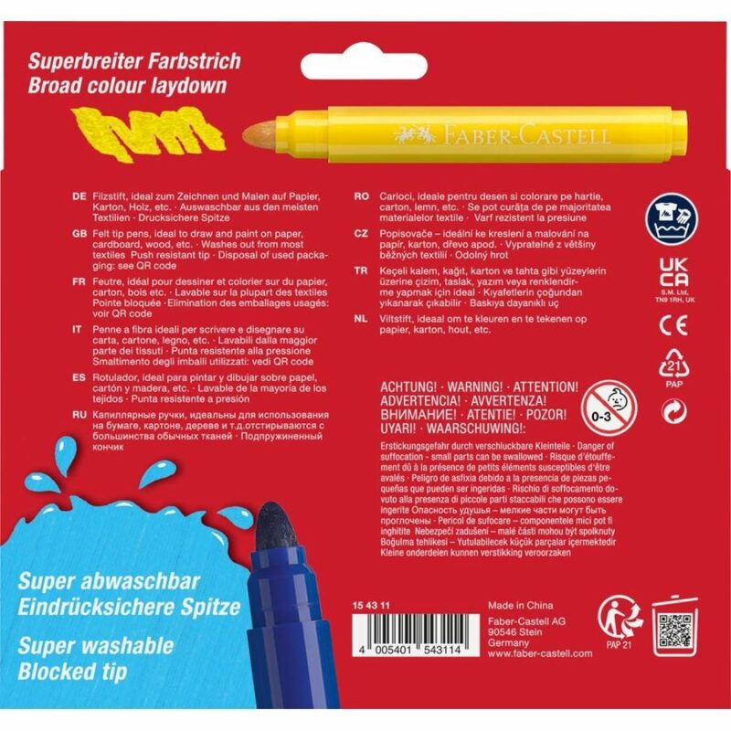 "FABER-CASTELL Filzstift Jumbo Super Washable 12er" – Bild 3