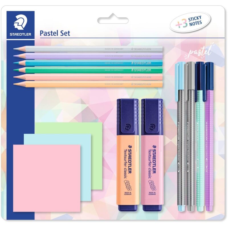 "STAEDTLER Schreibset 15-teilig Pastell inkl. Notizblöcke"