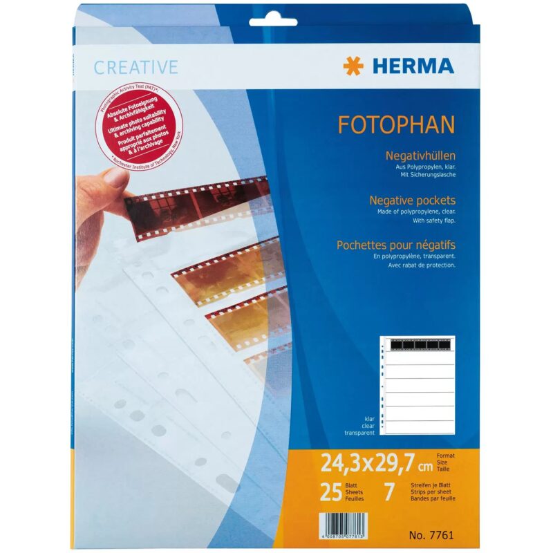 "HERMA Negativhüllen transparent für 7 x 5 Streifen 25 St."