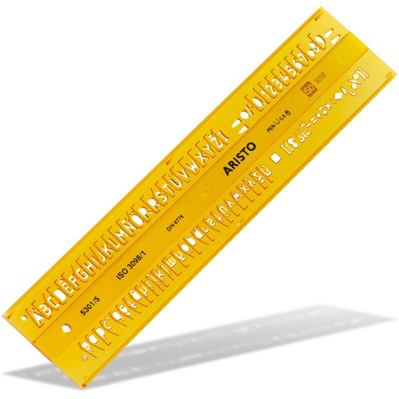 "ARISTO Schriftschablone gerade 5 mm ISO 3098-1/DIN 6776"