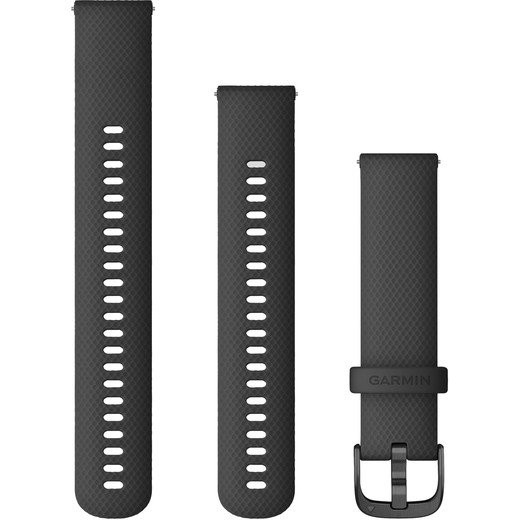 "Garmin Ersatzarmband 20mm Silikon Schwarz/Metallteilen"