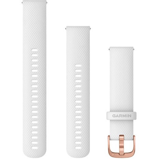 "Garmin Ersatzarmband 20mm Silikon Wei/Gold Schnalle"