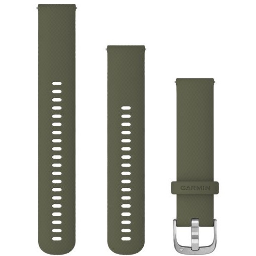 "Garmin Ersatzarmband 20mm Silikon Moosgrn/Silber Schnalle"