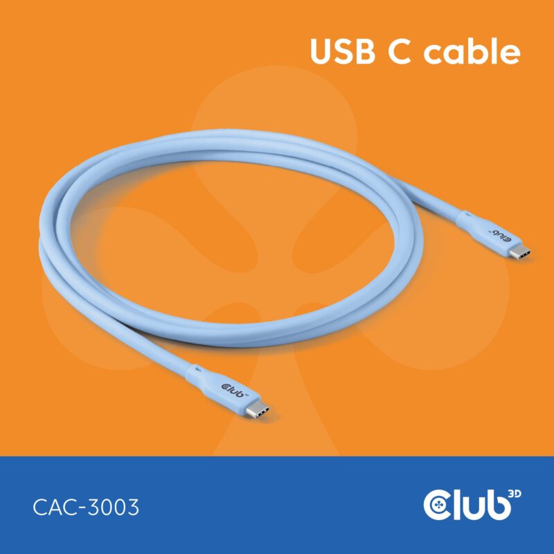 "Club3D Lifestyle USB-C Kabel PD 240W.20Gbps 2m blau St/St"