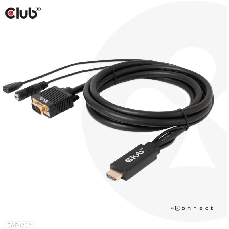 "Club3D Kabel HDMI+Micro-USB-Buchse > VGA+3.5mm 2m St/Bu"